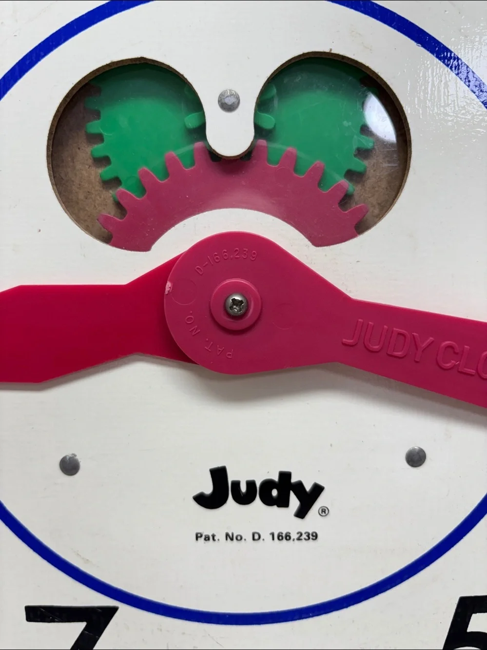 Vtg Judy Instructo Large Primary Clock Gears Educational Toy 204054 Tell Time